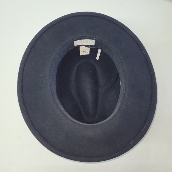 Free People Hat Womens OS Black Wool Goldfinger Western Felt Wide‎ Brim Hat - Picture 6 of 12